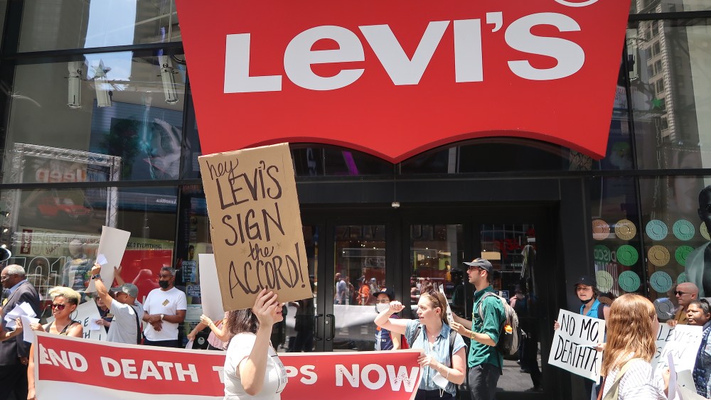 Remake protested Levi's refusal to sign the International Accord for Health and Safety in the Textile and Garment Industry.