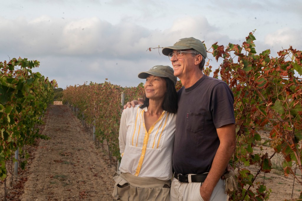 Stella Boglione  and Marco Boglione on the island of Culuccia